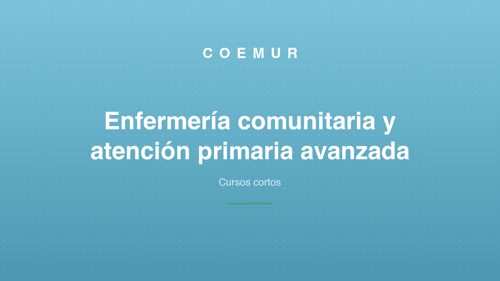 Enfermería comunitaria y atención primaria avanzada